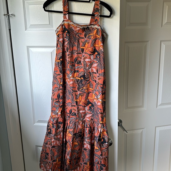 MIDI summer dress with tropical monkey pattern - Picture 1 of 4